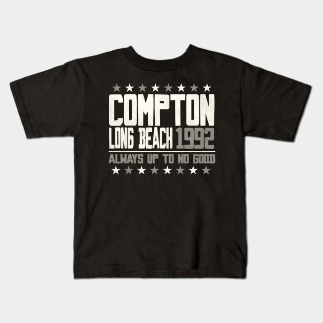 Compton Long Beach 1992 Kids T-Shirt by darklordpug